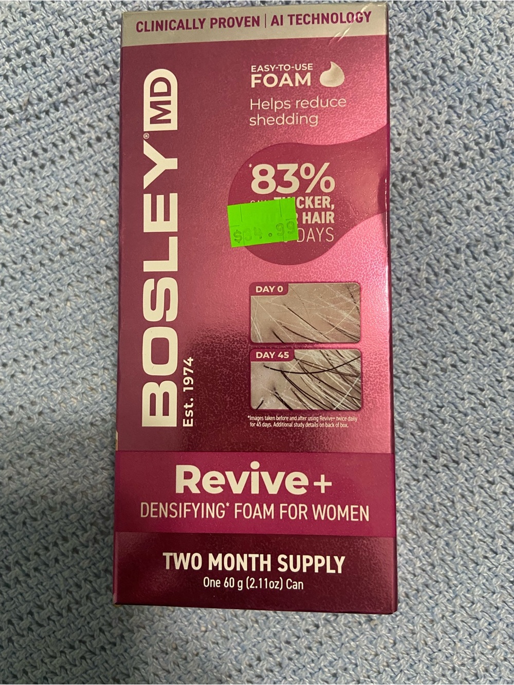 BosleyMD Revive+ Densifying Foam for Women two month supply